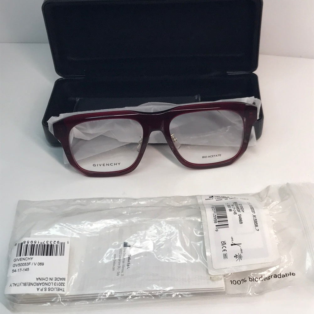 💯 - New Authentic Givenchy GV50053I 069 BORDEAUX 54/16/145 unisex Eyewear Fra… - Picture 15 of 15